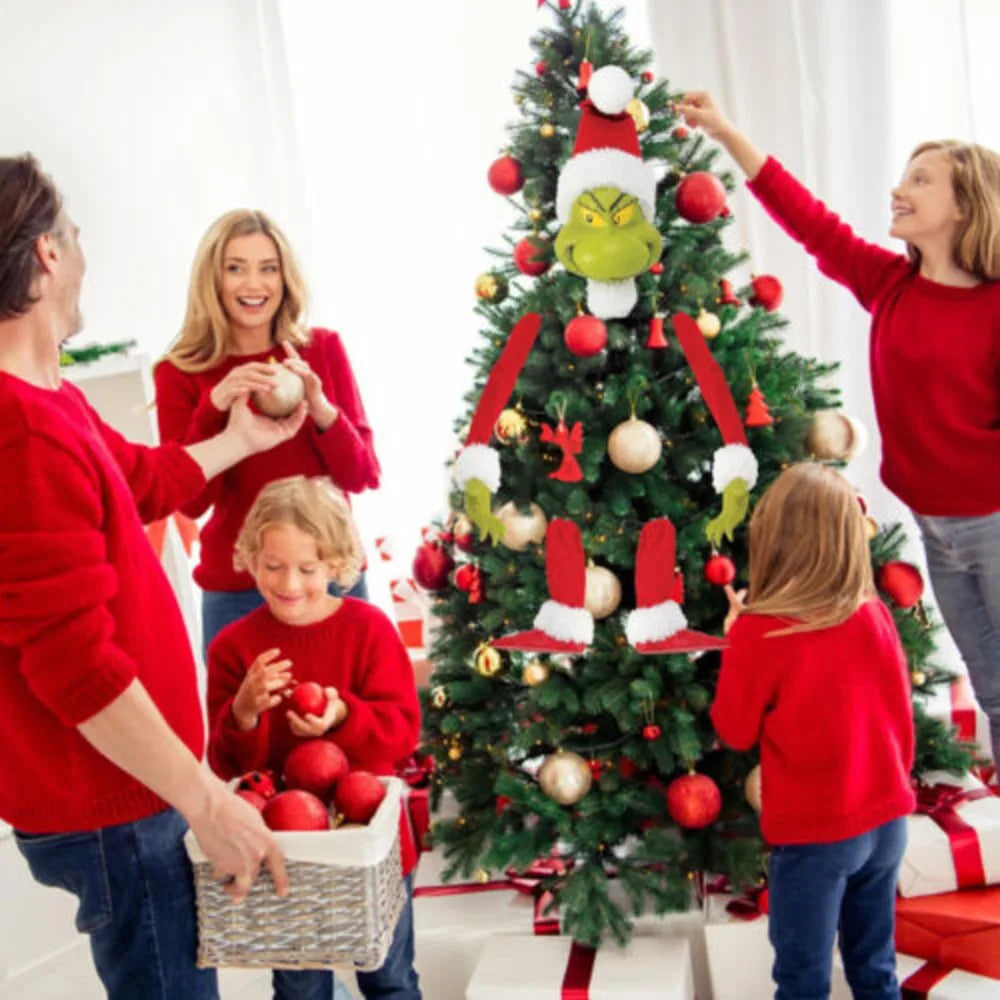 Grinning Elf Set For Christmas Tree Ornaments