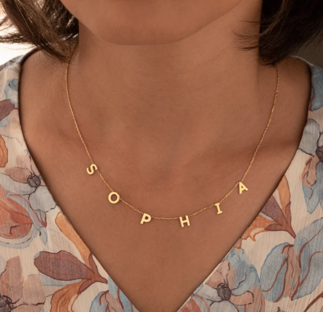 Personalised Spaced Letter Necklace Jewellery
