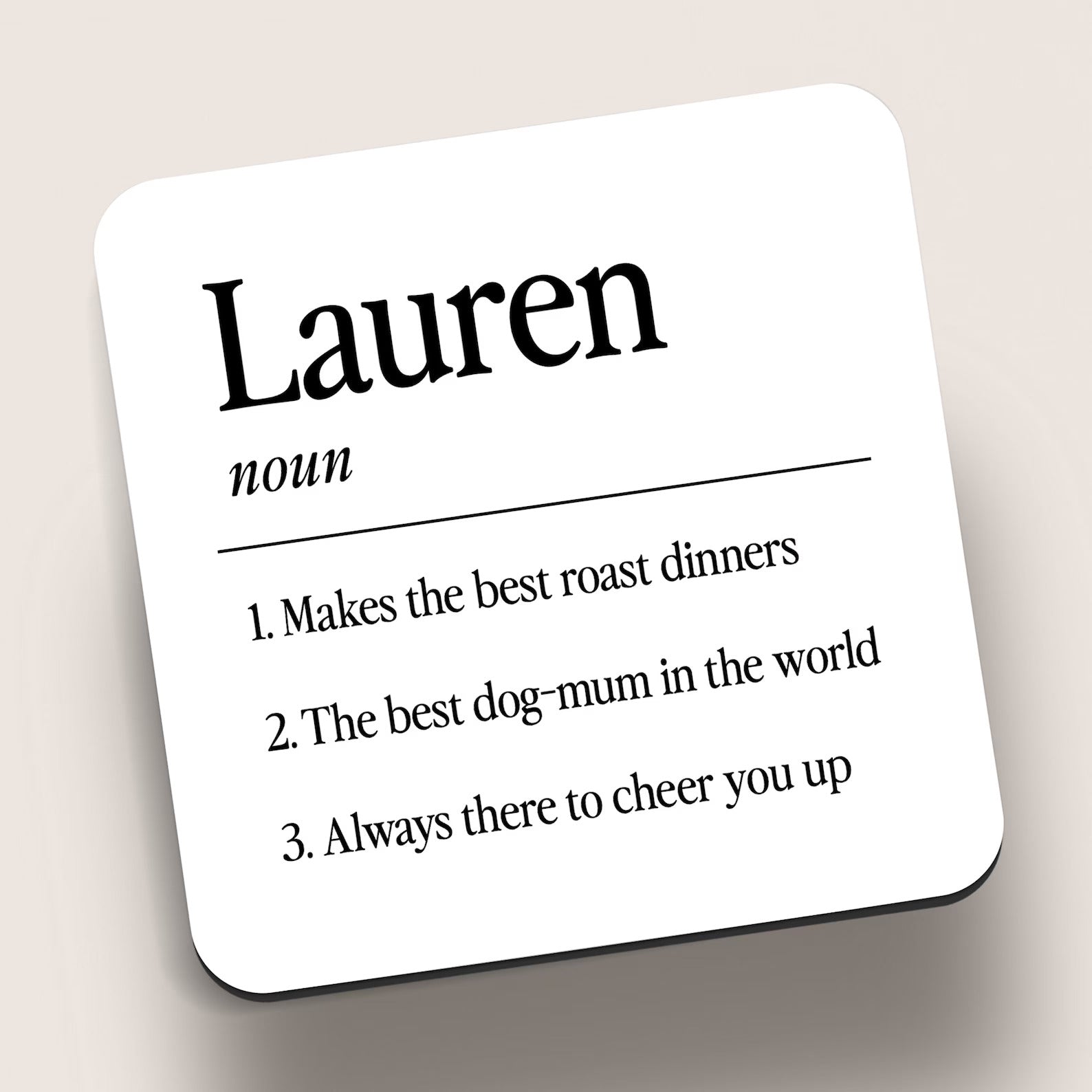 Noun Name Coaster
