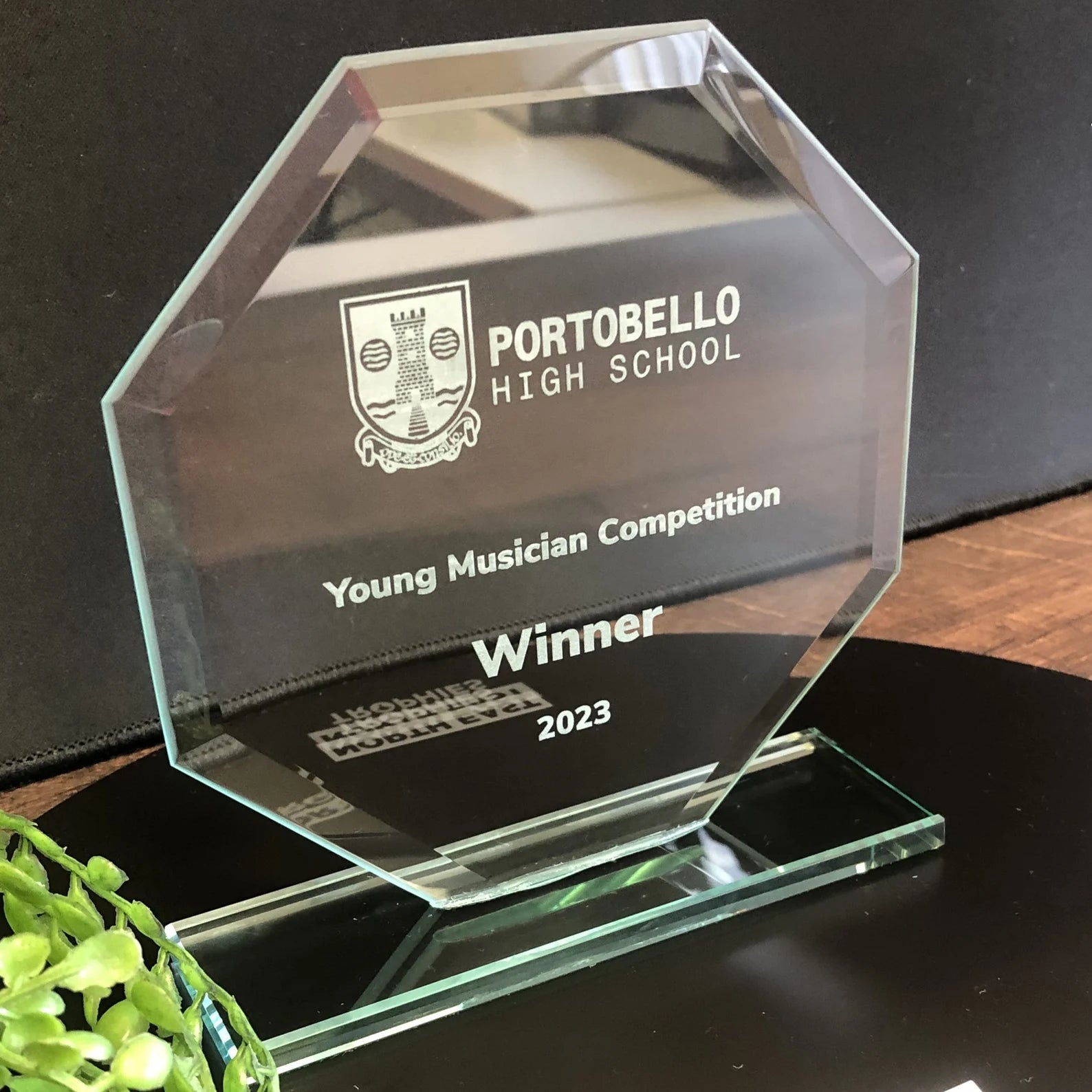 Personalised Engraved Jade Glass Award