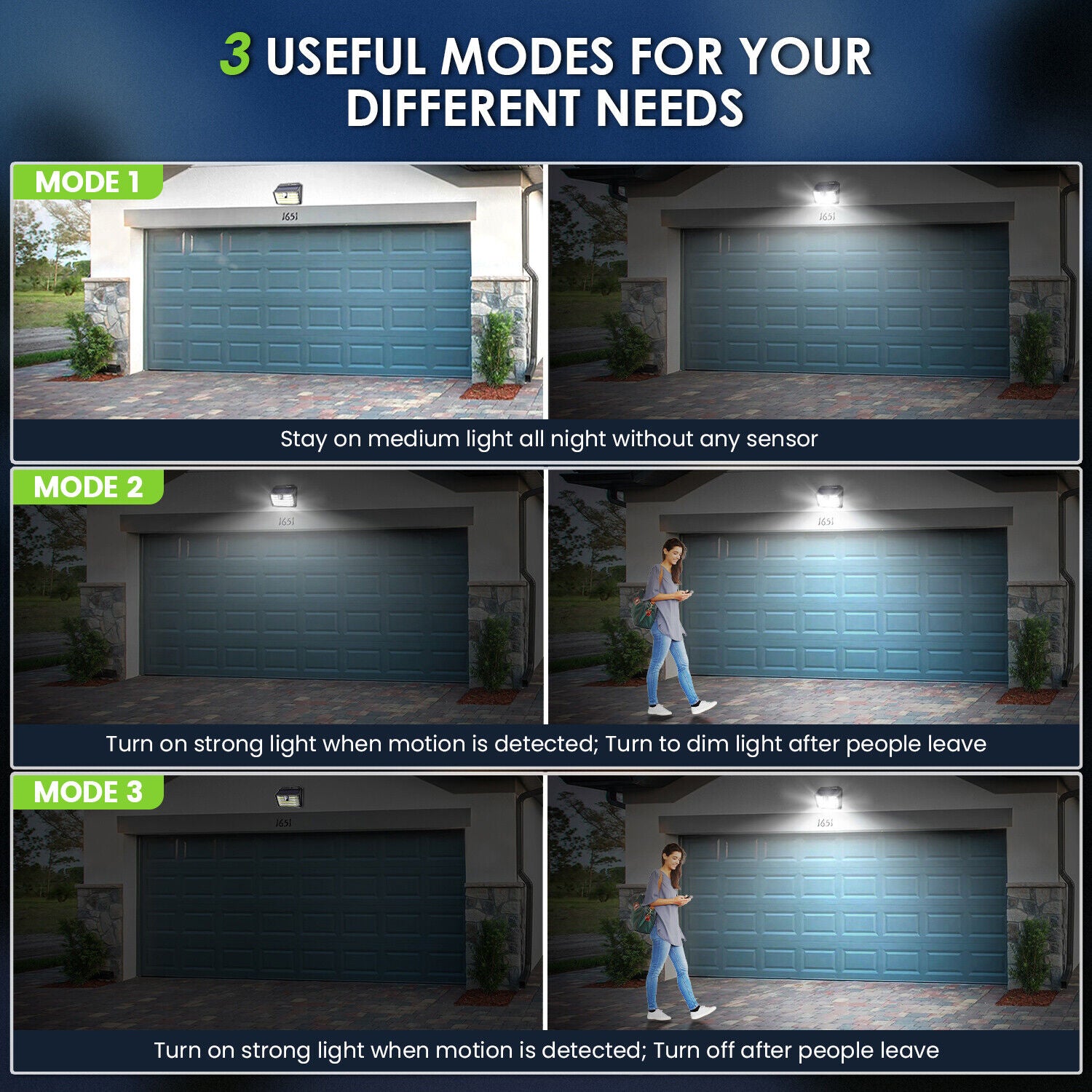 Security Solar Power Wall Light with 126 LED & PIR Motion Sensor