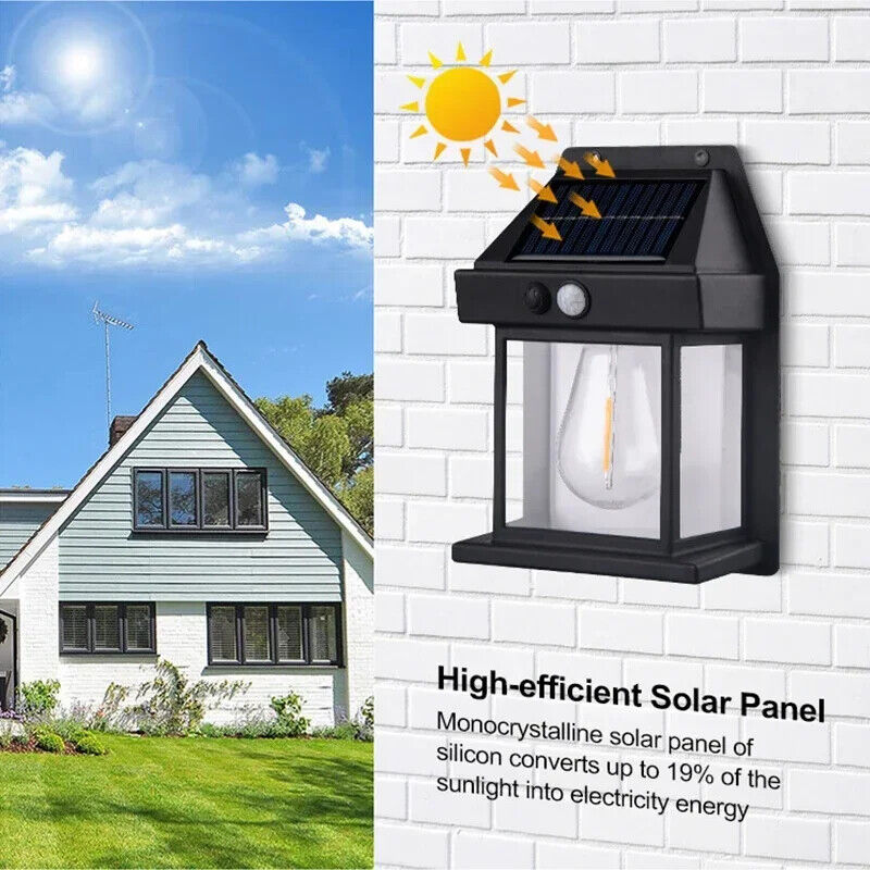 Solar Power Motion Sensor Outdoor Garden Lamp