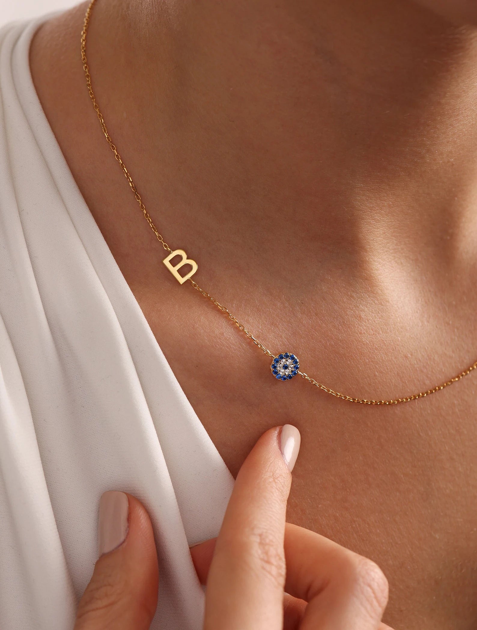 Sideways Initial Necklace