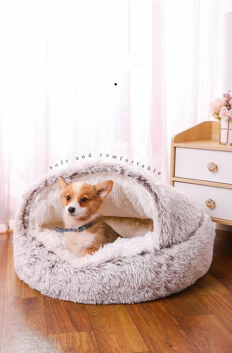 Cozy Plush Round Pet Bed