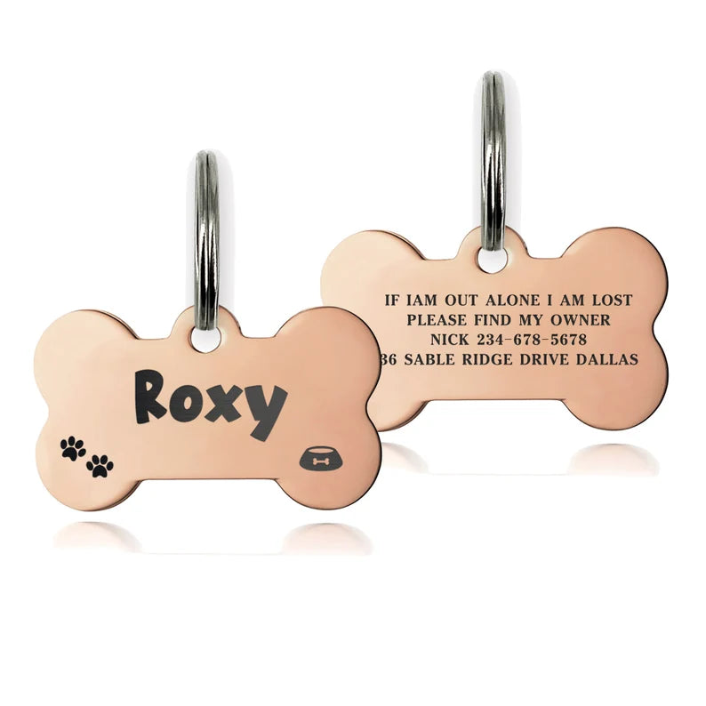 Elegant Personalised Dog Name Tags