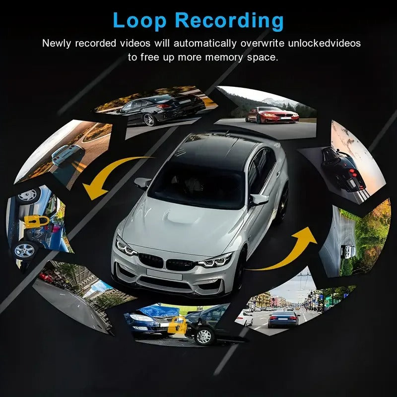 1080P Front and Inside Dash Cam with Wide Angle View
